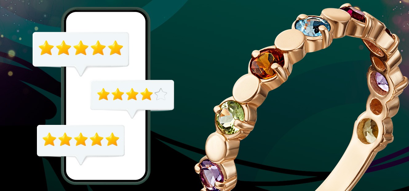 Отзыв о Кольце из красного золота с хризолитом, гранатами, цитрином, топазами и аметистом от PLATINA