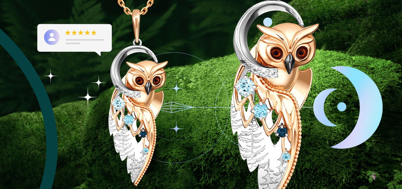 Отзыв о&nbsp;Подвеске «Загадочность» из комбинированного золота с топазами и эмалью от PLATINA