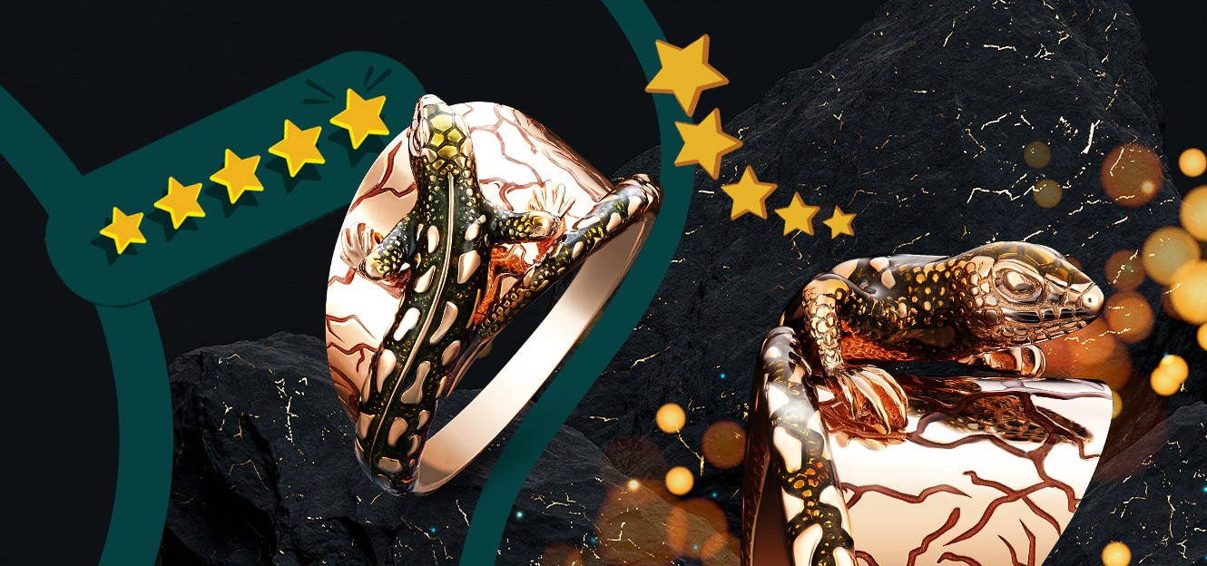 &nbsp; Отзыв о&nbsp;Кольце «Ящерица» из красного золота с эмалью от PLATINA