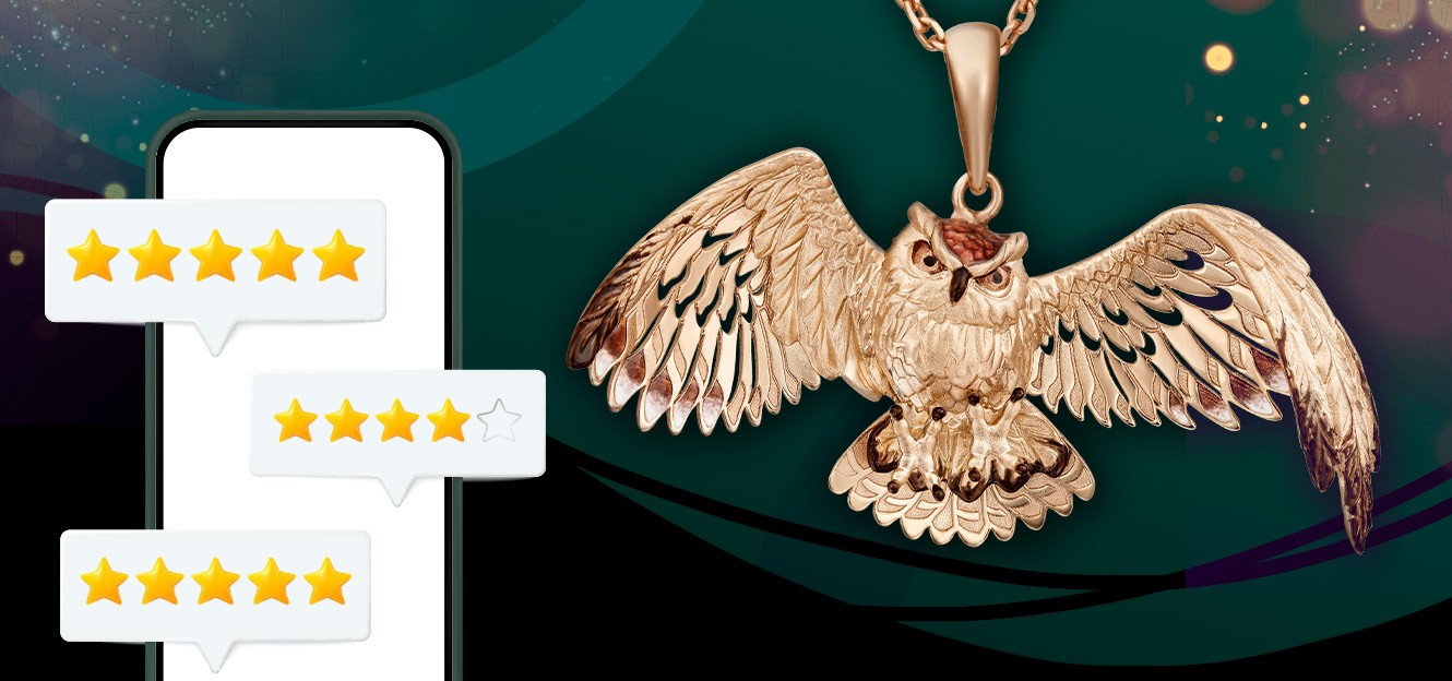 Отзыв о Подвеске «Сова» из красного золота с эмалью от PLATINA