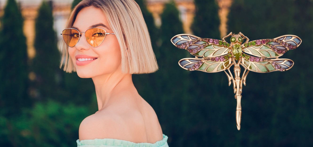Стрекоза в ювелирных украшениях от PLATINA