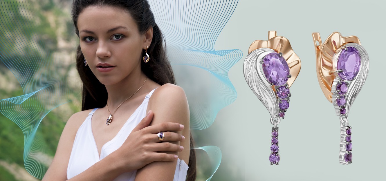 Серьги «Стихия Воздуха» из коллекции PLATINA ELEMENTS